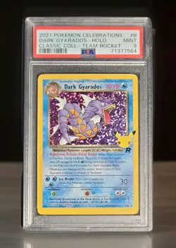 Pokemon Dark Gyarados 8/82 Celebrations Classic Collection Holo PSA 9 2021 - Image 1
