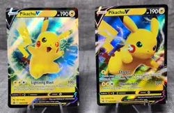 Pokemon TCG Lot of 2 Pikachu V Promo cards SWSH198/SWSH061 Holos Nice - Image 1
