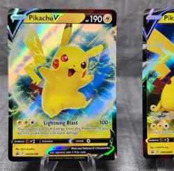 Pokemon TCG Lot of 2 Pikachu V Promo cards SWSH198/SWSH061 Holos Nice - Image 2