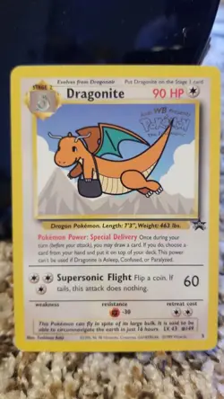 Pokemon Vintage WOTC Dragonite Mewtwo First Movie Black Star Promo 05/53 - Image 1