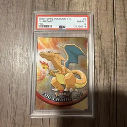 1999 Topps Pokemon TV #6 Charizard Foil PSA 8! NM-MT - Image 1
