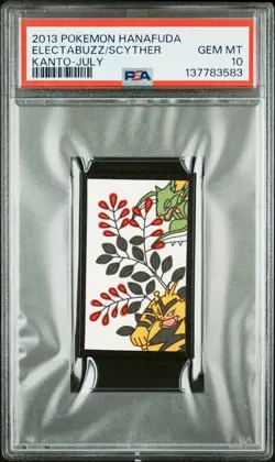 2013 POKEMON HANAFUDA KANTO JULY ELECTABUZZ/SCYTHER PSA 10 - Image 1