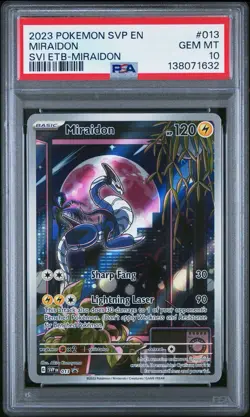 2023 POKEMON SVP EN BLACK STAR PROMO | SCARLET & VIOLET ETB MIRAIDON 013 PSA 10 - Image 1