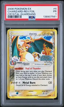 2006 CHARIZARD-REV.FOIL POKEMON EX CRYSTAL GUARDIANS PSA 1 - Image 1