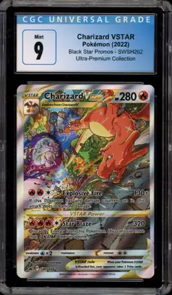 Pokemon Charizard VSTAR Ultra-Premium Coll. Full Alt Art Prom SWSH262 CGC 9 Mint - Image 1