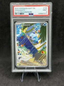 2025 POKEMON WHT EN-WHITE FLARE ILLUSTRATION RARE #105 OSHAWOTT PSA 9 - Image 1