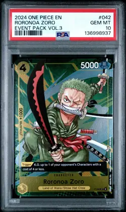 2024 ONE PIECE P-042 CHAMPIONSHIP EVENT PACK VOL 3 PROMO RORONOA ZORO PSA 10 - Image 1