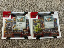 2x Pokemon TCG Scarlet & Violet - Obsidian Flames Booster Blister - 3 PK [Eevee] 820650853784 - Image 1