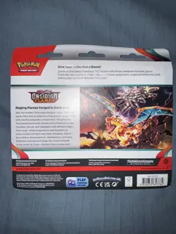 Pokemon TCG Scarlet & Violet Obsidian Flames Booster Blister 3 Packs Eevee New 820650853784 - Image 2