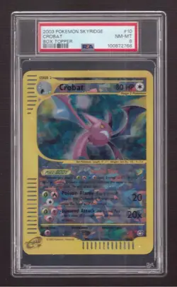 2003 Pokemon Crobat #10 Crystal Skyridge Box Topper NM-Mint PSA 8 - Image 1