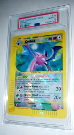 2003 Pokemon Crobat #10 Crystal Skyridge Box Topper NM-Mint PSA 8 - Image 3