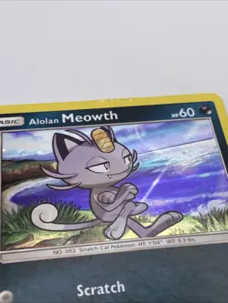 Pokemon Card Alolan Meowth SM43 Cosmo Holo Sun & Moon Black Star Promo - Image 2