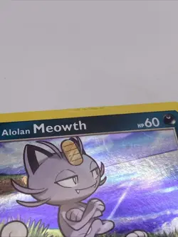 Pokemon Card Alolan Meowth SM43 Cosmo Holo Sun & Moon Black Star Promo - Image 3