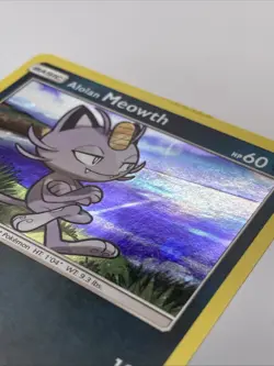Pokemon Card Alolan Meowth SM43 Cosmo Holo Sun & Moon Black Star Promo - Image 4