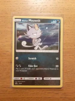 Alolan Meowth SM43 Cosmos Holo Pokemon Card - Black Star Promo - Sun + Moon 2017 - Image 1