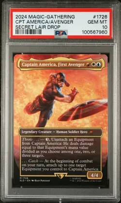 MTG MARVEL SECRET LAIR Captain America Avenger #1726 PSA 10 #7960 - Image 1