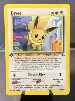Pokemon TCG 1st Edition Eevee Neo Discovery 38/75 VTG 2000 WOTC NM/LP - Image 1