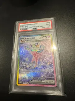 Pokemon S&V Prismatic Evolutions Espeon ex SIR 155/131 PSA 9 REGRADE U - Image 1