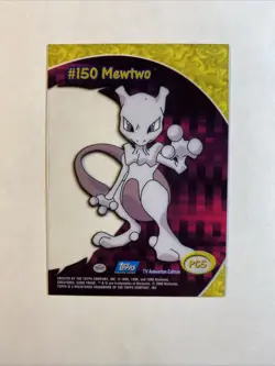 Pokemon 2000 Topps TV Animation Edition Clear #150 Mewtwo PC5 Nintendo - Image 2
