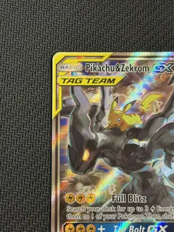 Pikachu & Zekrom GX Sun Moon Team Up SM168 Holo Promo Pokemon TCG - Image 2