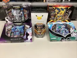 Pokemon Lot Of 6 Box ETB Celebrations Shinning Fates Pikachu Hatterene Calyrex - Image 1