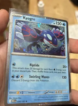 🌀SWIRL🌀 Kyogre 034/132 Cosmos Holo Knock Out Collection Box Promo Pokemon - Image 1