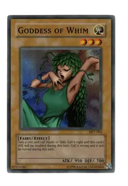 Yugioh- 1X Goddess of Whim - Super Rare - Unlimited - MP1-003 - Moderate Play - Image 1