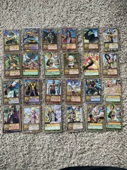 One Piece Cardgame Carddass Lot 24 Gold, Regular Sheets Cards Set Bandai Japan - Image 1