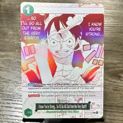 OP13-040 Monkey D Luffy I Know You're Strong... So I'll Go All Out Foil ONE PIE. - Image 1