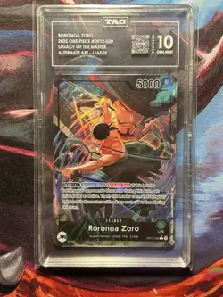 Roronoa Zoro OP12-020 Leader Alternate Art Foil TAG 10 Legacy Bandai 2025 - Image 1