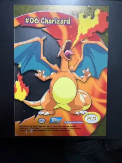 2000 Pokemon Charizard #06 Topps PC3 TV Animation Clear Card Variant - MP - Image 3
