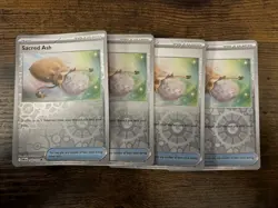 Pokemon Sacred Ash x4 Trainer Item Cards Reverse Holo Pokemon TCG - Image 1