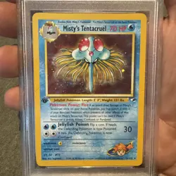 Misty's Tentacruel 1st Ed. Gym Heroes 10/132 Holo Pokemon Card SWIRL! PSA MINT 9 - Image 1