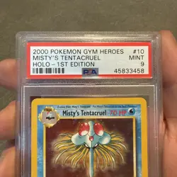 Misty's Tentacruel 1st Ed. Gym Heroes 10/132 Holo Pokemon Card SWIRL! PSA MINT 9 - Image 3