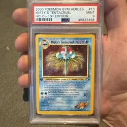 Misty's Tentacruel 1st Ed. Gym Heroes 10/132 Holo Pokemon Card SWIRL! PSA MINT 9 - Image 5