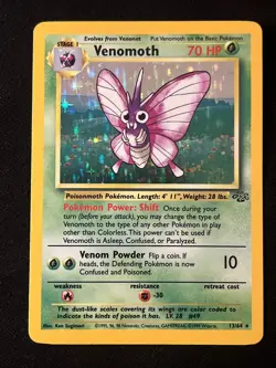 Venomoth ⭐ 13/64 Holo Rare Jungle 1999 Pokemon NM/LP - Image 1