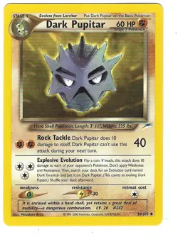 Dark Pupitar x1 8/10 LP+ Pokemon TCG Nintendo Neo Destiny N4DP038-01 - Image 1