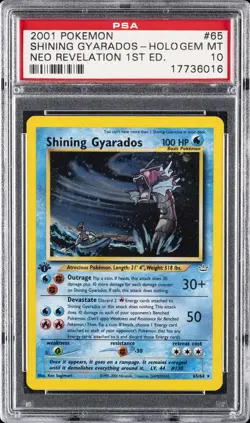 2001 POKEMON NEO REVELATION 1ST ED #65 SHINING GYARADOS-HOLO PSA 10 - Image 1