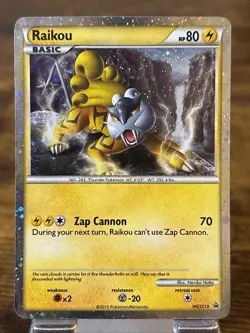 Raikou HGSS19 Black Star Promo Pokemon English 2010 NM-/LP Swirl - Image 1