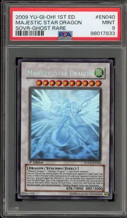 Yu-Gi-Oh! Majestic Star Dragon 1st Edition Ghost Rare SOVR-EN040 PSA 9 Mint - Image 1