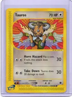 Pokemon Card - Tauros - 133/165 - Expedition - 2002 - Image 1