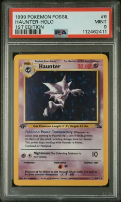1999 Pokemon Fossil Haunter 1st Edition Holo Rare #6 PSA 9 Mint New Cert - Image 1