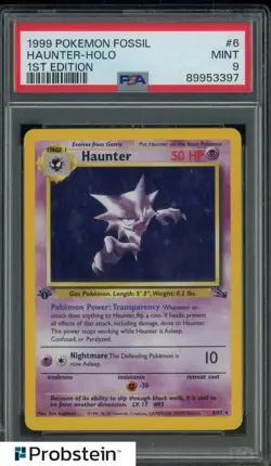 TCG 1999 Pokemon Fossil 1st Edition #6/62 Haunter Holo PSA 9 MINT - Image 1
