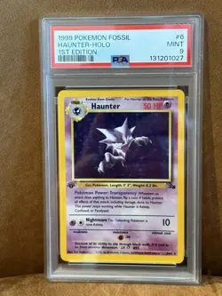 1999 POKEMON FOSSIL 1ST EDITION #6 HAUNTER-HOLO PSA 9 MINT - Image 1