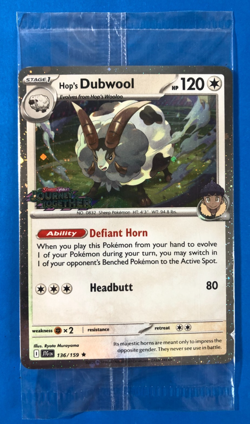Pokemon TCG Hop's Dubwool 136/159 Journey Together Best Buy Promo SEALED - Image 1