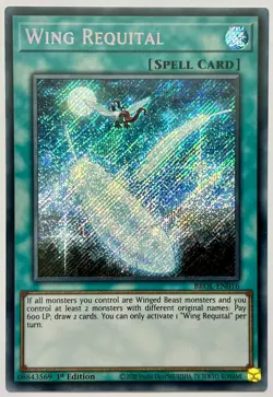 BROL-EN016 Wing Requital - Secret Rare 1st Edition Near Mint YuGiOh Card - Image 1