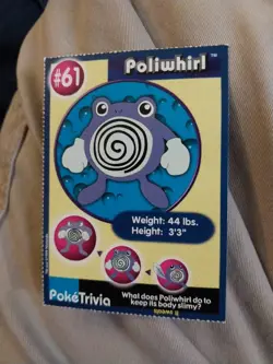 VTG Vintage POKEMON Pokemon Burger King Promo TRADING CARD Poliwhirl 61 Nintendo - Image 1