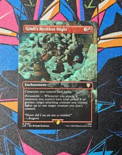 Gimli's Reckless Might NM Borderless MTG Lord of the Rings Unplayed Magic LTC - Image 1