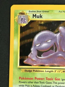 Pokemon TCG Muk 13/62 Fossil Holo Rare LP - Image 4
