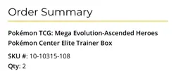 Pokemon Center Mega Evolution: Ascended Heroes ETB (X2) - PRESALE - Image 2